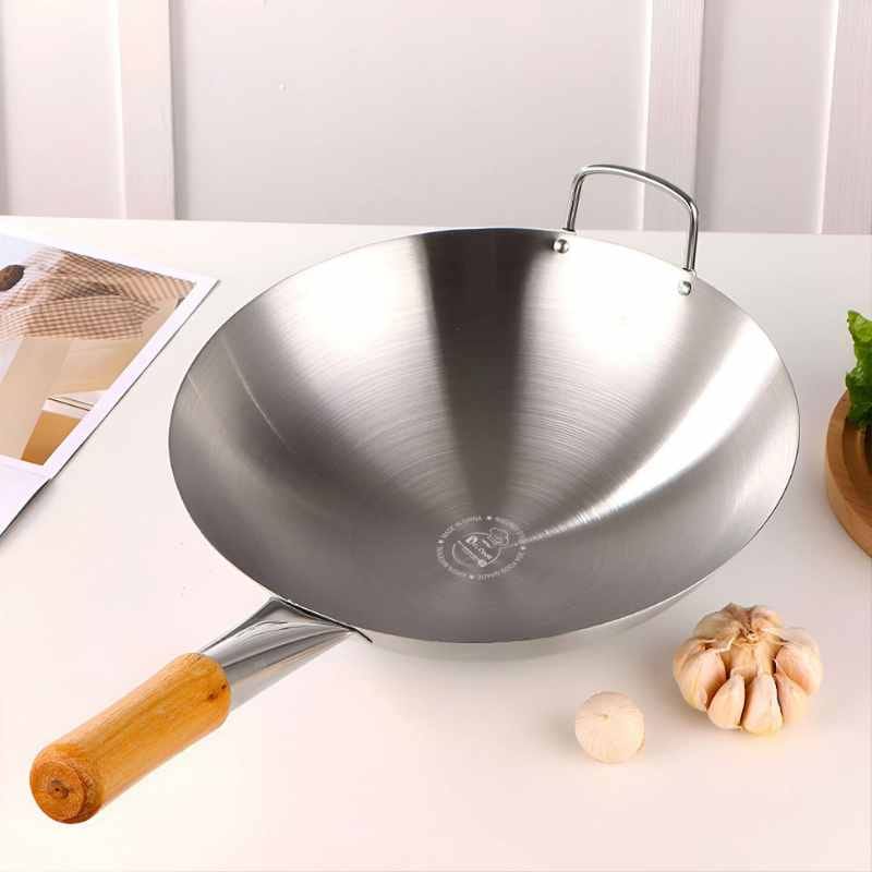 30 cm Wooden Handle premium SS Steel Pan